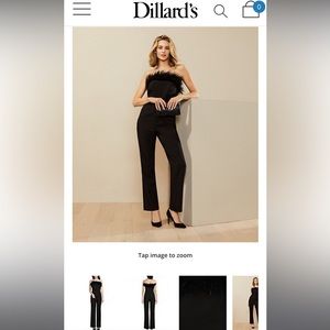 Gibson Latimer strapless feather jumpsuit size 4